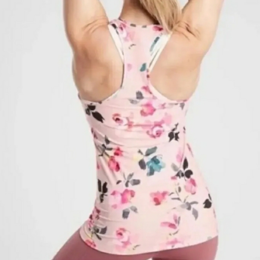 Athleta Shanti Tank Top Pink Floral Size Small